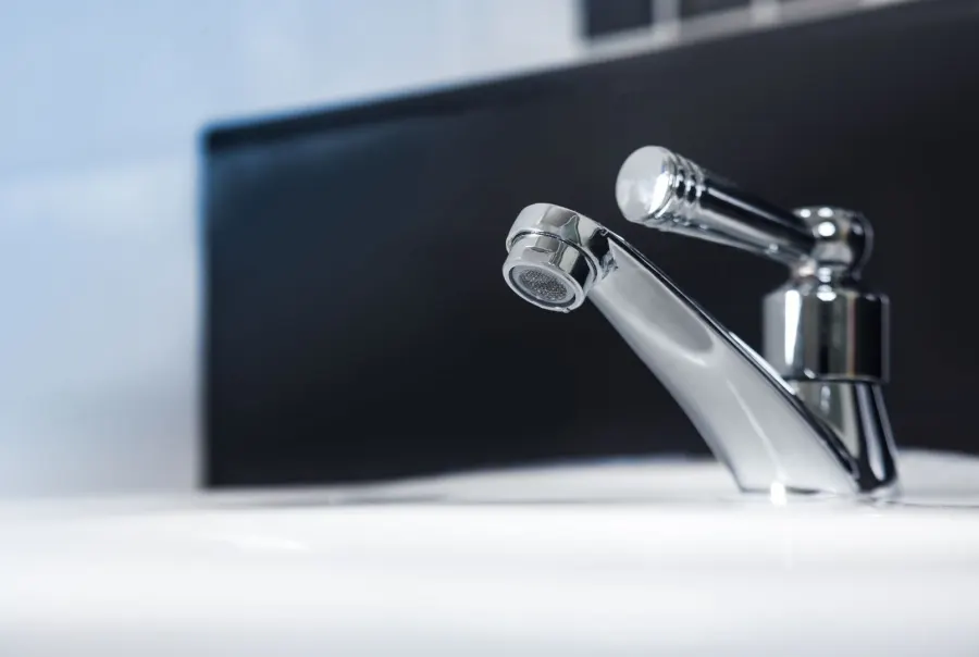 Chrome bathroom faucet