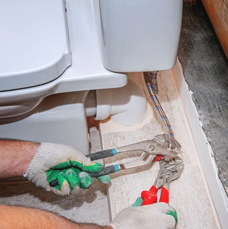 Toilet supply line repair